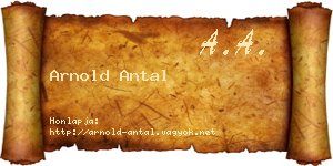 Arnold Antal névjegykártya